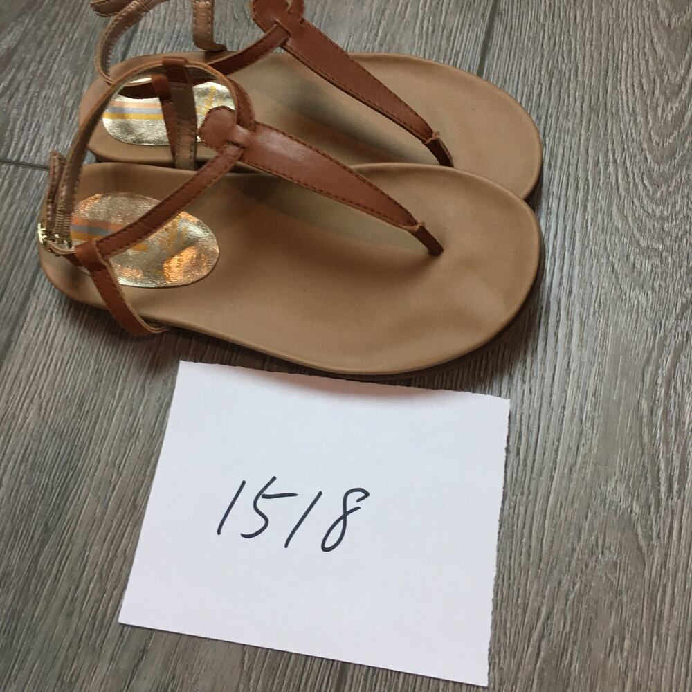 Sam Edelman Thong T-Strap Flat Sandals Little Girls Tan Brown Size 13 - Picture 7 of 7